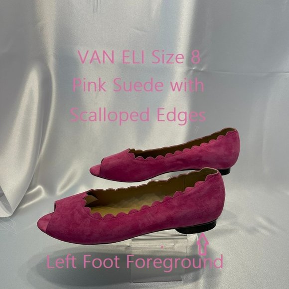 Van Eli Suede Flats with Scalloped Edges Size 8 M - Picture 3 of 11